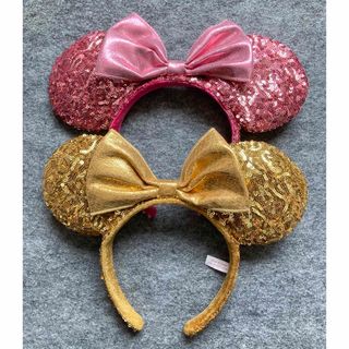 Disney - ディズニー カチューシャ スパンコール リボン ピンク Disney - ディズニー カチューシャ スパンコール リボン ピンク