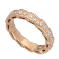 BVLGARI ブルガリ フルダイヤモンド(0.45ct)セルペンティ ヴァイパー リング 4mm 349706 750 K18 PG ピンクゴールド 日本サイズ約7号 #47 Made In Italy【送料無料】指輪【中古】24230518