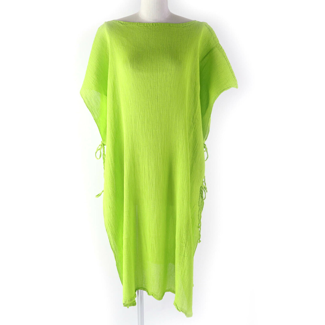 ISSEY MIYAKE - 未使用品★me ISSEY MIYAKE ミー イッセイミヤケ 20年製 MI01FH782 サイドリボン ロングジレ/ワンピース ライムグリーン ー 正規品 レディース