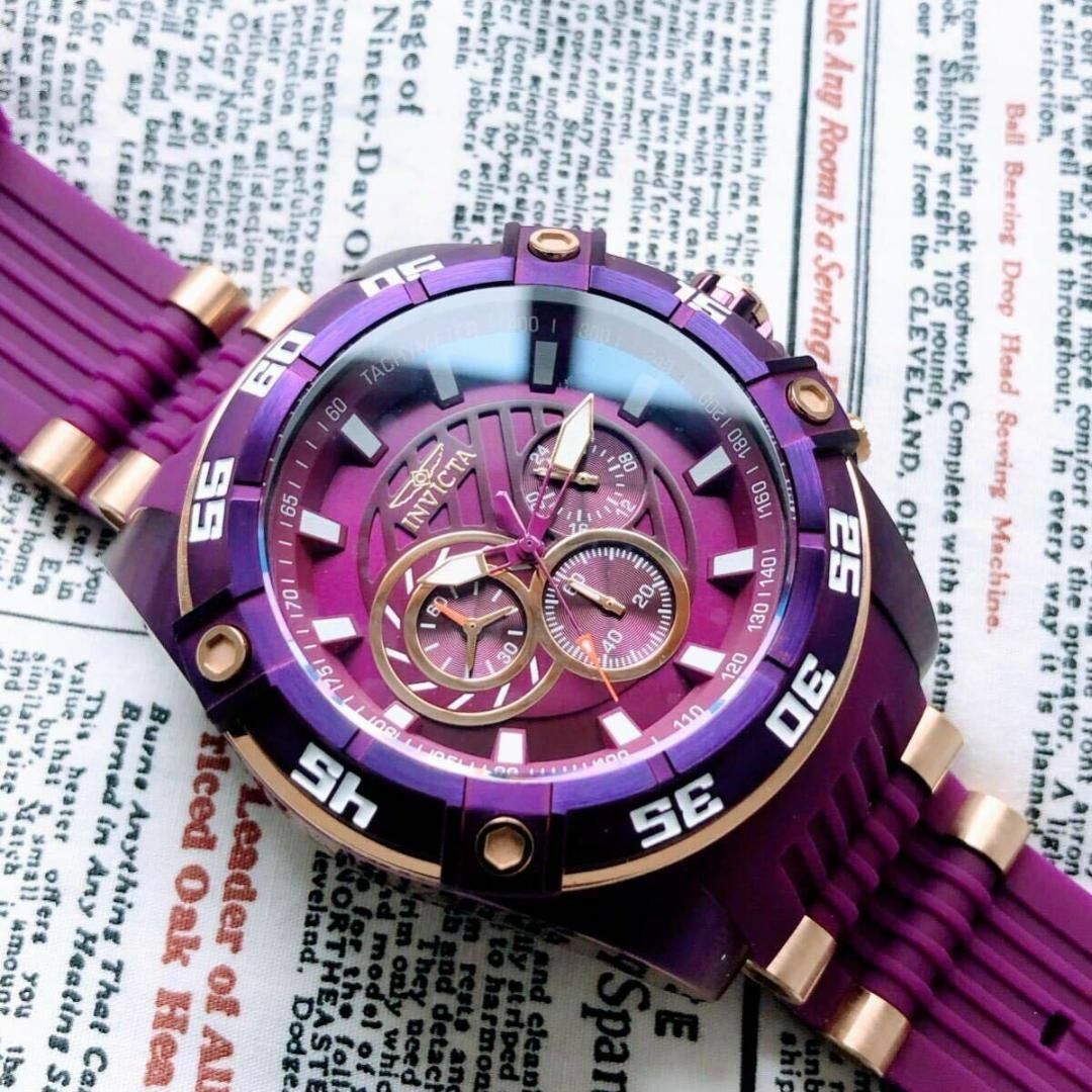 全身パープル時計インビクタ見た事もない桁外れの存在感INVICTA 全身パープル時計インビクタ見た事もない桁外れの存在感INVICTA