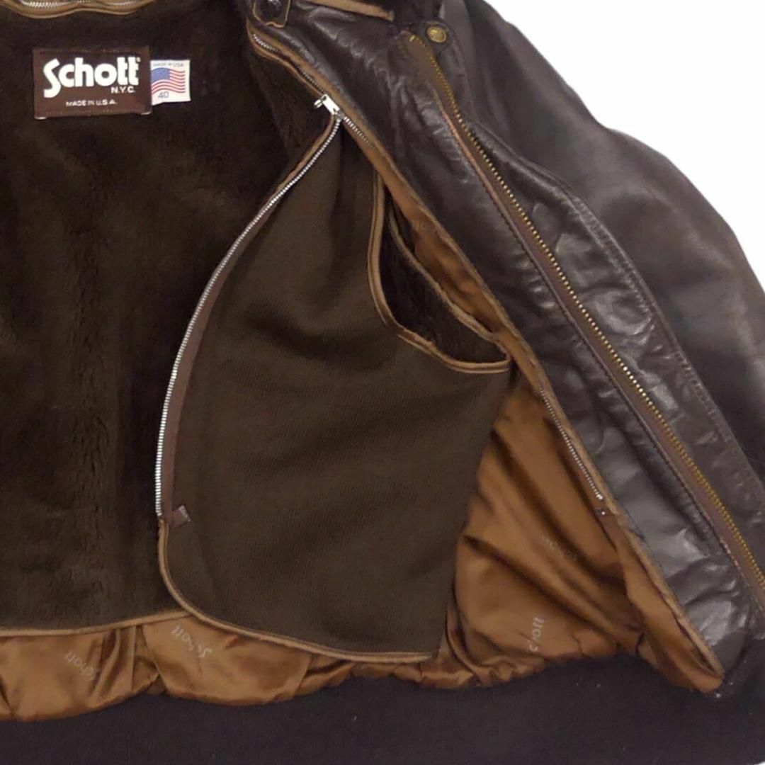 schott - Schott ショット G-1 レザーフライトジャケット 40 茶 schott - Schott ショット G-1 レザーフライトジャケット 40 茶
