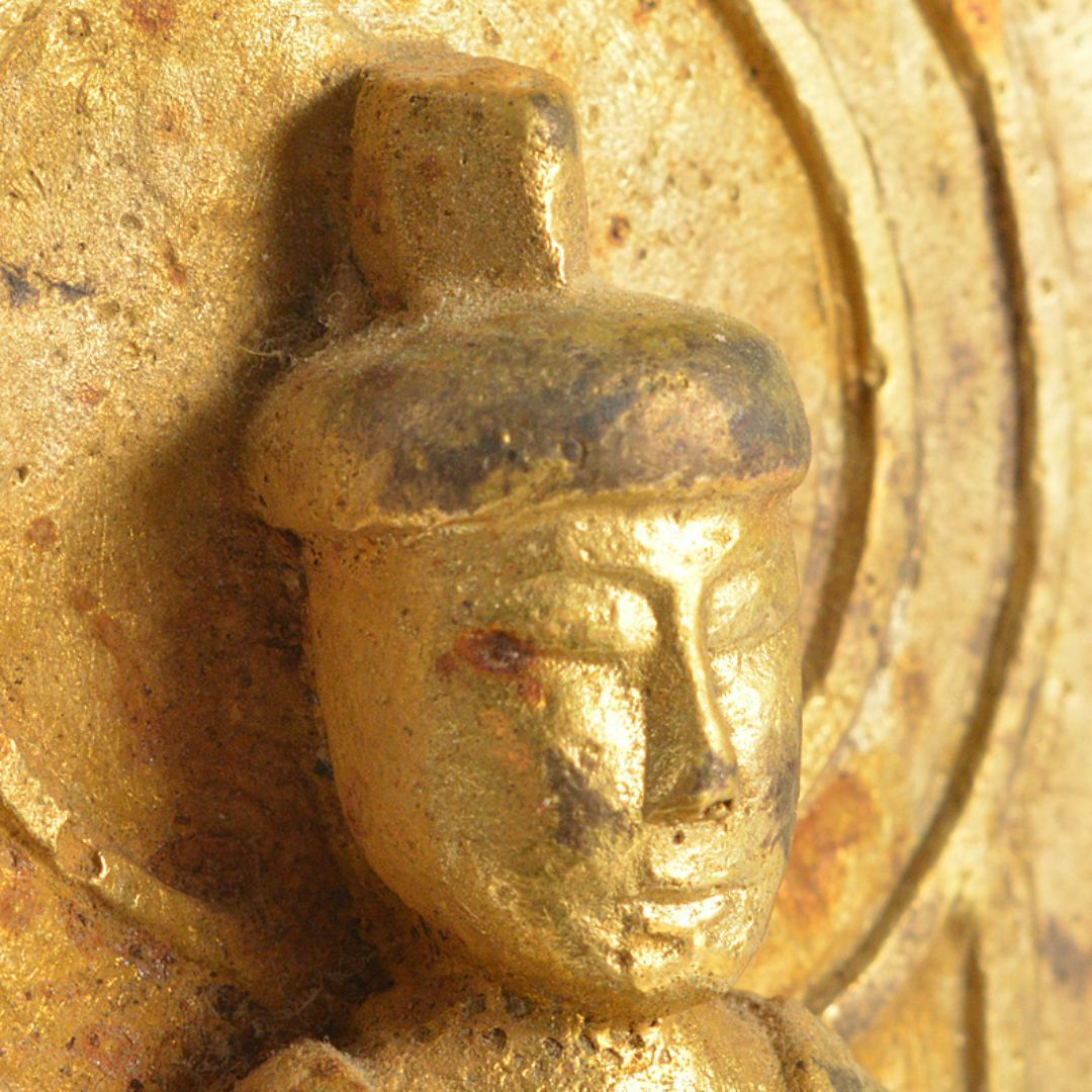 仏教美術 高麗~李朝時代 古銅鍍金 弥勒菩薩半跏像 時代箱 M R7420 仏教美術 高麗~李朝時代 古銅鍍金 弥勒菩薩半跏像 時代箱 M R7420