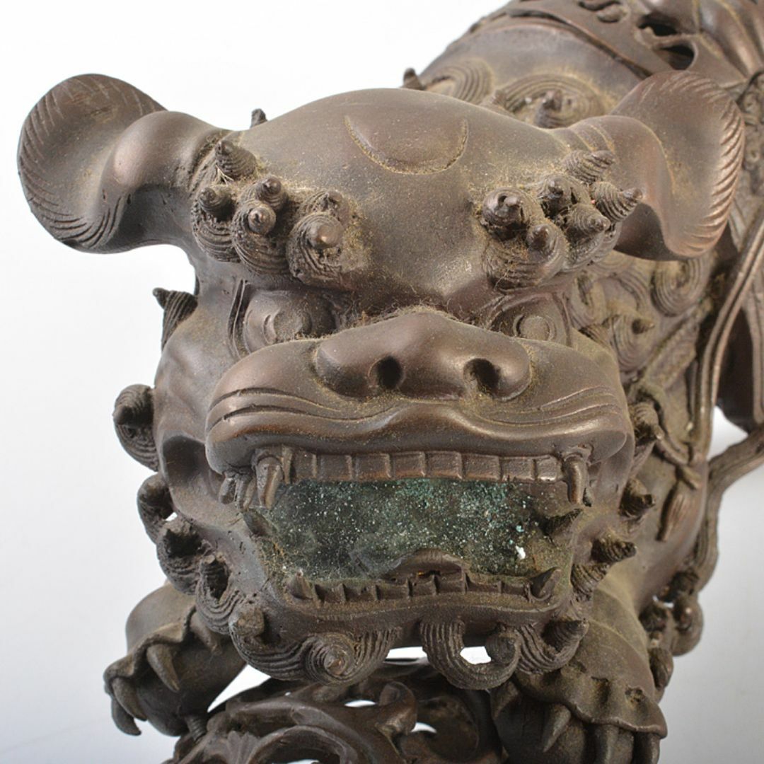 中国 古銅宣徳銅 玉乗り獅子 香炉 置物 Y R7427 中国 古銅宣徳銅 玉乗り獅子 香炉 置物 Y R7427