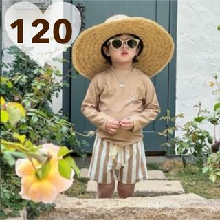 男の子 女の子 キッズ 水着 ラッシュガード 海 プール  3点セット 120(水着)