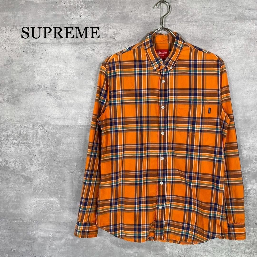 SUPREME』シュプリーム (S) チェック柄ボタンダウン長袖シャツ SUPREME』シュプリーム (S) チェック柄ボタンダウン長袖シャツ