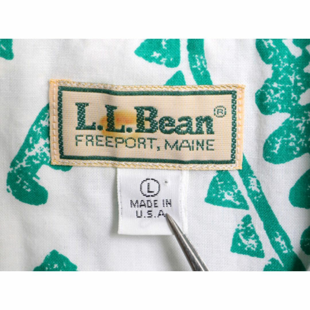 最新情報 L.L.Bean シャツ 半袖 総柄 エルエルビーン USA製 80s - 女性用