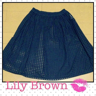リリーブラウン(Lily Brown)のメッシュフレアスカート♡(ひざ丈スカート)