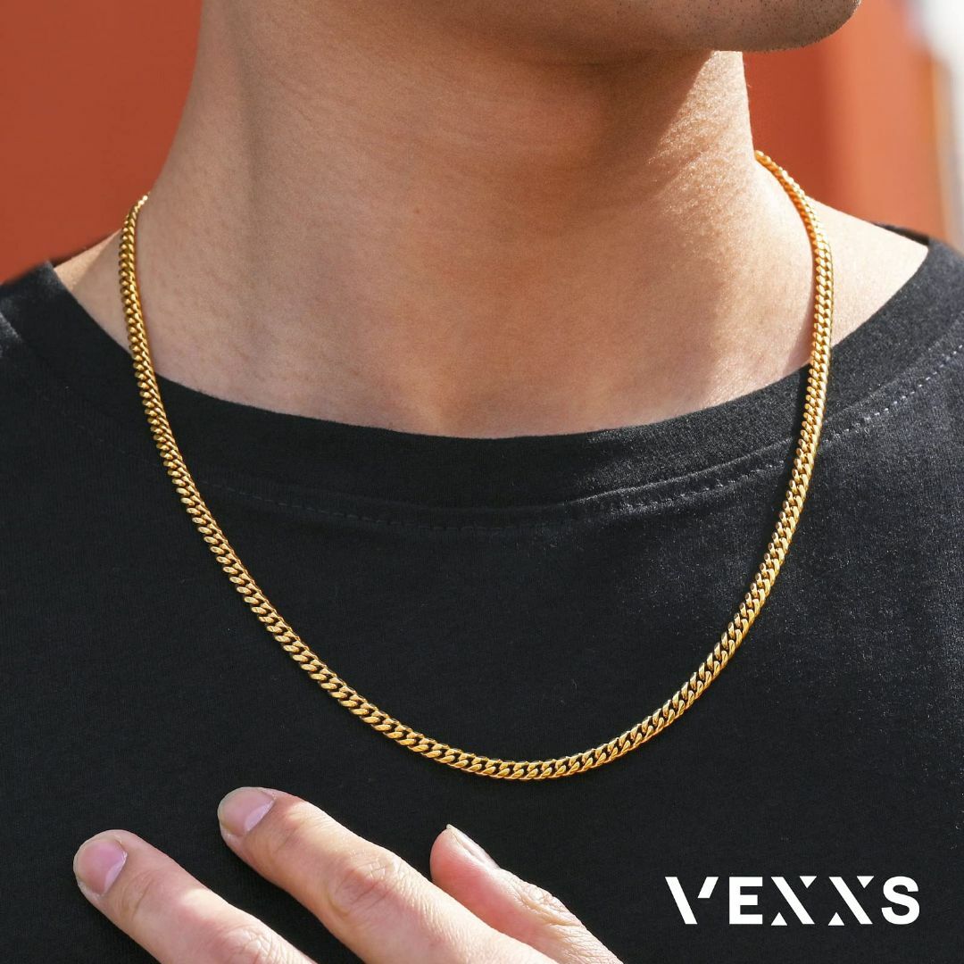 数量限定】VEXXS 喜平 ネックレス k18金 ゴールド 幅3mm 長46cの 数量限定】VEXXS 喜平 ネックレス k18金 ゴールド 幅3mm 長46cの