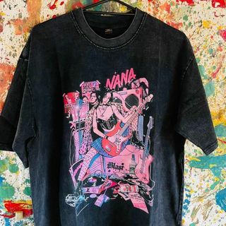 NANA メンズ リプリント Tシャツ 半袖 ケミカルウォッシュ 夏 エモいX(Tシャツ/カットソー(半袖/袖なし))