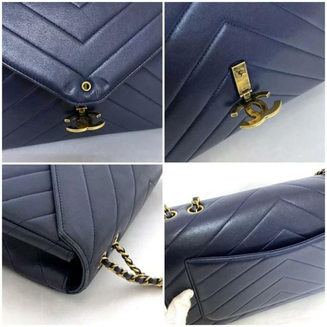CHANEL - シャネル チェーン ショルダーバッグ ネイビー V