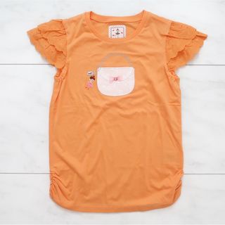 ミキハウス(mikihouse)のミキハウス リーナちゃん バッグ柄 オレンジ Tシャツ 150cm(Tシャツ/カットソー)