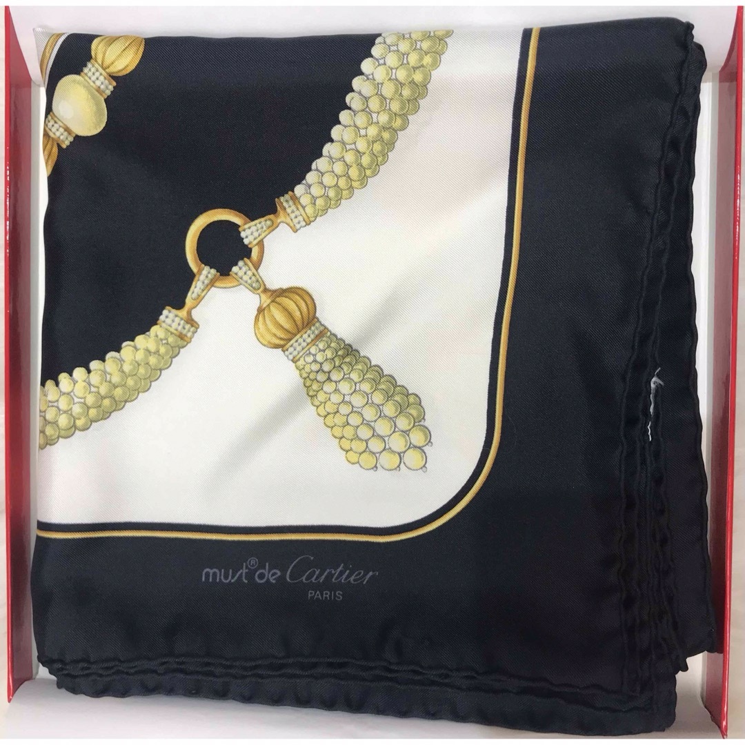Cartier - 【値下げ】RR1079 カルティエ スカーフ ブラック Cartier - 【値下げ】RR1079 カルティエ スカーフ ブラック