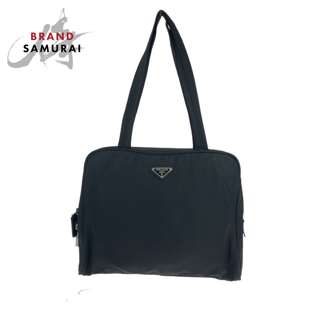 美品 PRADA プラダ テスート 三角ロゴプレート ブラック 美品 PRADA プラダ テスート 三角ロゴプレート ブラック