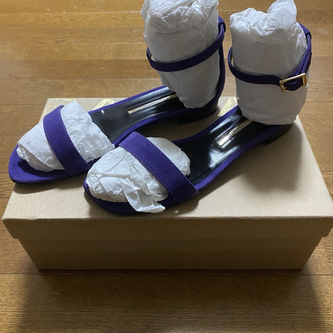 未使用 BALDAN フラットサンダル 36 1/2 パープル系 未使用 BALDAN フラットサンダル 36 1/2 パープル系