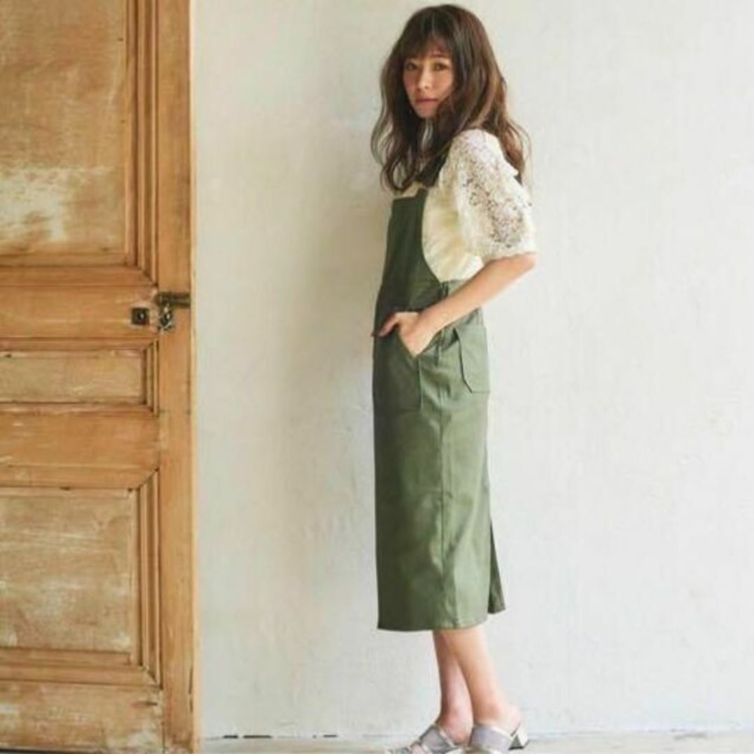 Cherie Mona - レディース サロペット スカート 緑 女性 春服 Cherie Mona - レディース サロペット スカート 緑 女性 春服
