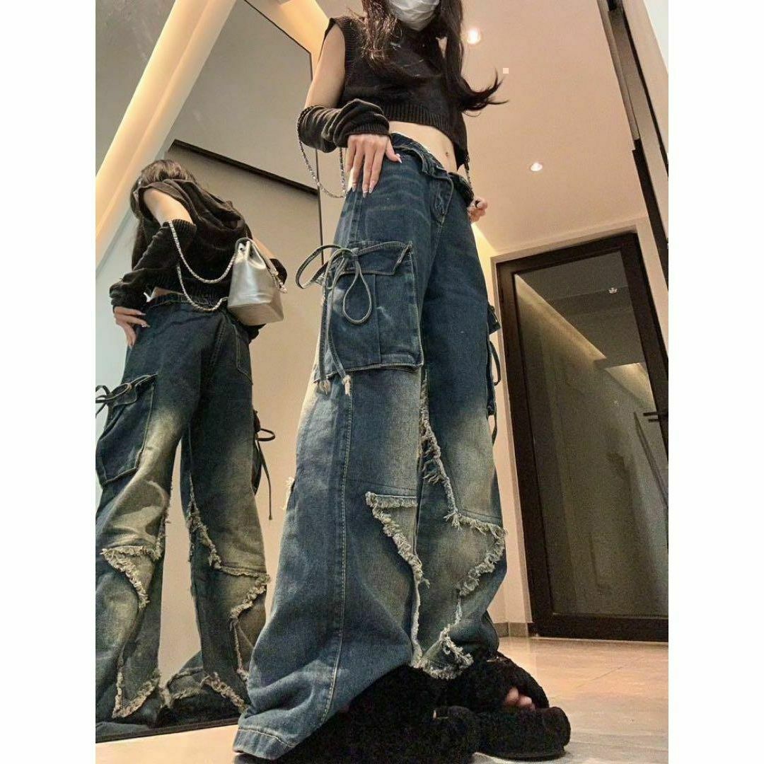 デニムパンツ y2k ストリート グランジ ワイドデニム XLの通販 デニムパンツ y2k ストリート グランジ ワイドデニム XLの通販