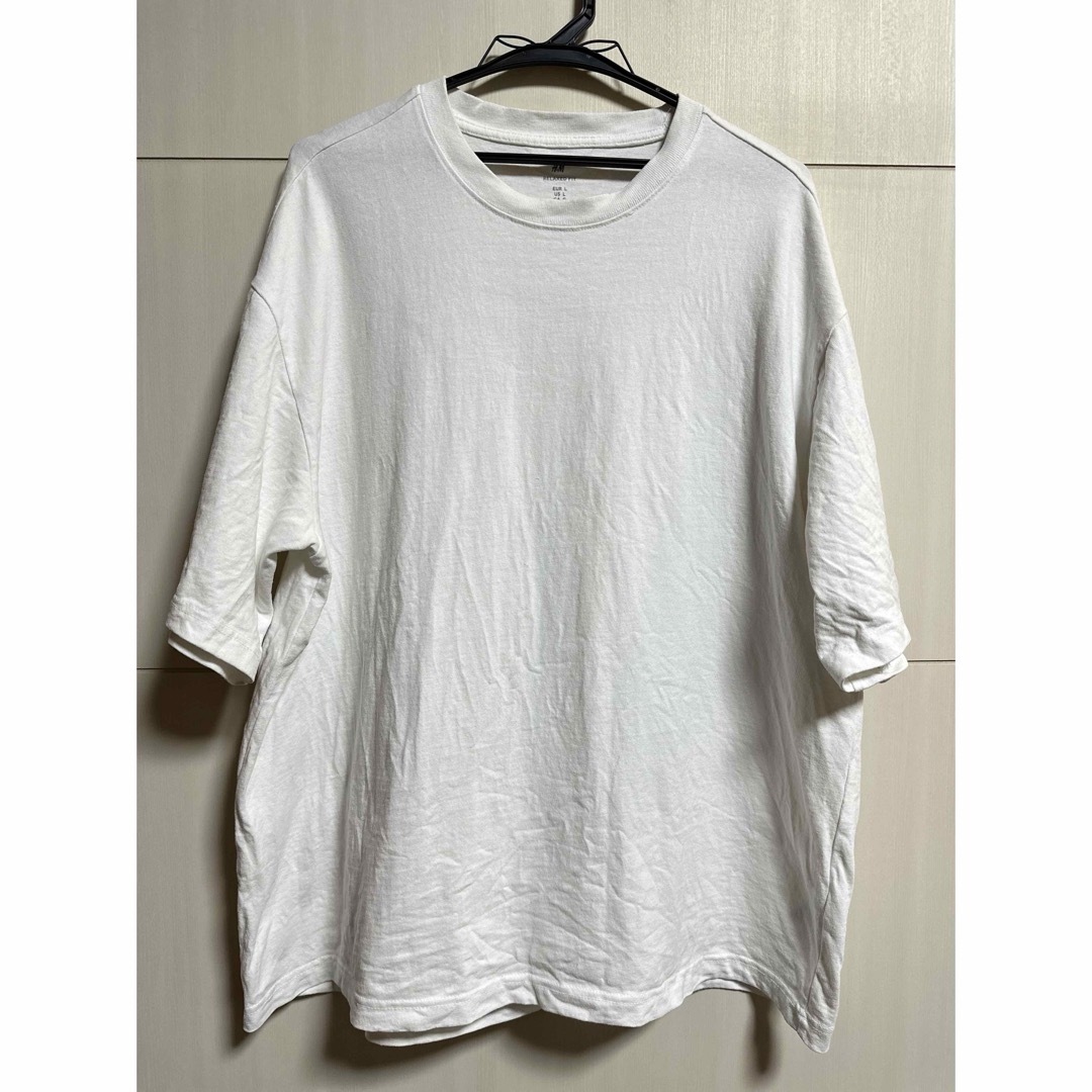 H&M(エイチアンドエム)の【H&M】無地Tシャツ　白T メンズ　Lサイズ メンズのトップス(Tシャツ/カットソー(半袖/袖なし))の商品写真