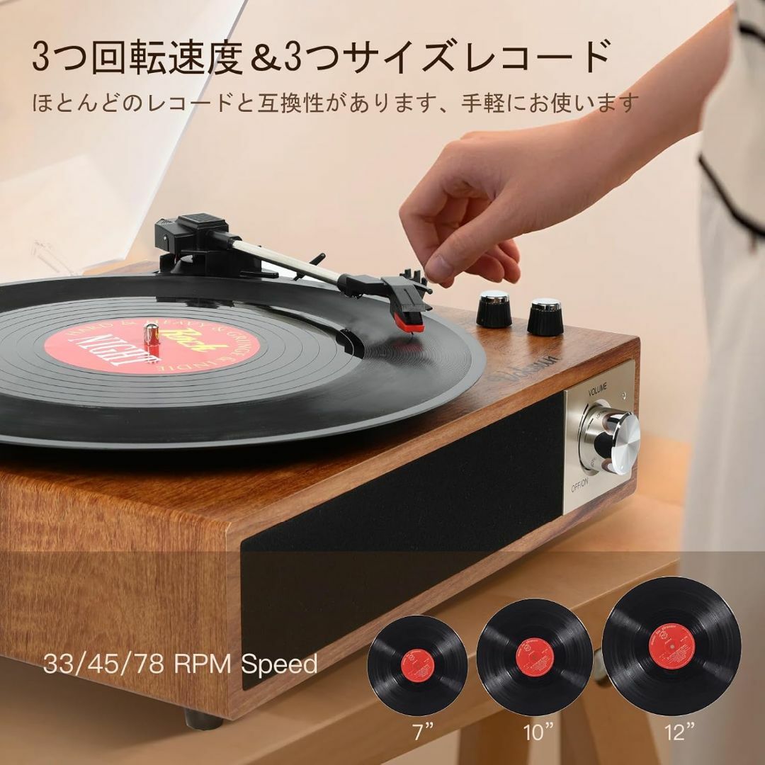 Amazon.co.jp: ポータブル レコードプレーヤー レトロ USB録音