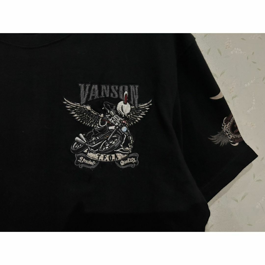VANSON - *vanson×T.F.O.A デスラビット バイク 刺繍 半袖T VANSON - *vanson×T.F.O.A デスラビット バイク 刺繍 半袖T