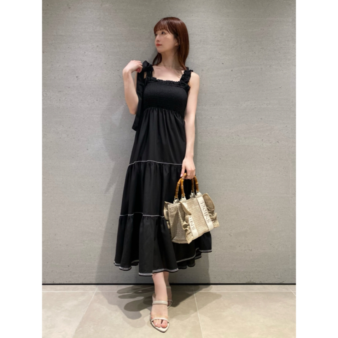 SNIDEL - 【正規品】snidel フリルナチュラルロゴバンブーバッグ SNIDEL - 【正規品】snidel フリルナチュラルロゴバンブーバッグ