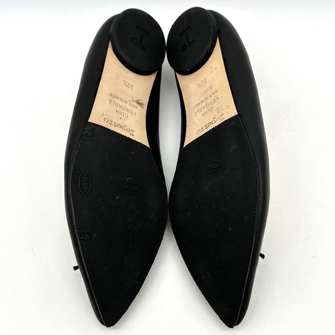 美品〉repetto レペット【24.5】ポインテッドトゥ バレエシューズ 黒 美品〉repetto レペット【24.5】ポインテッドトゥ バレエシューズ 黒