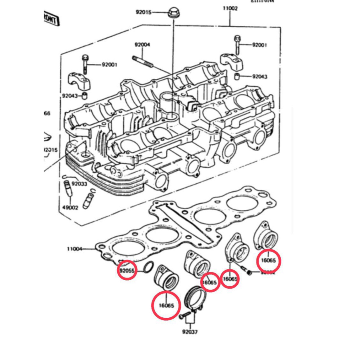カワサキ - カワサキ純正新品 GPZ400F z400gp インシュレーターo カワサキ - カワサキ純正新品 GPZ400F z400gp インシュレーターo