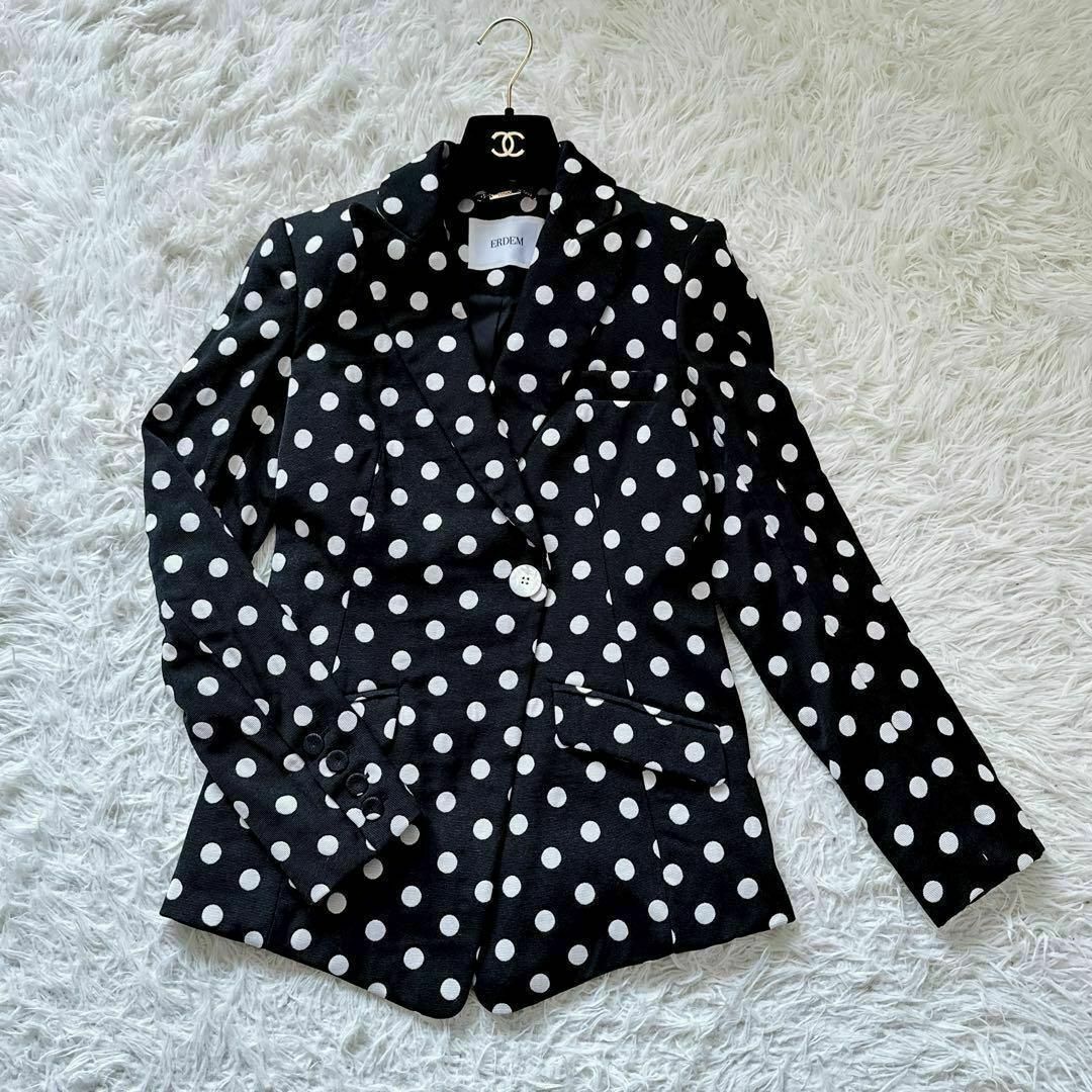 ERDEM アーデム Nacy ポルカドットジャケット シルク混 ERDEM アーデム Nacy ポルカドットジャケット シルク混