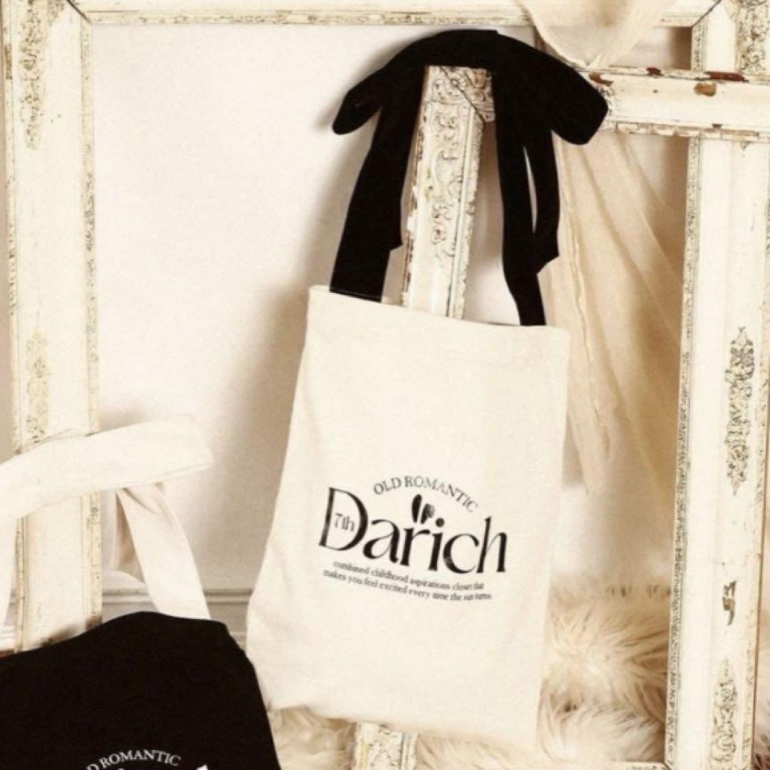 Darich - ダーリッチ ノベルティ ベロアリボントート 白の通販 Darich - ダーリッチ ノベルティ ベロアリボントート 白の通販