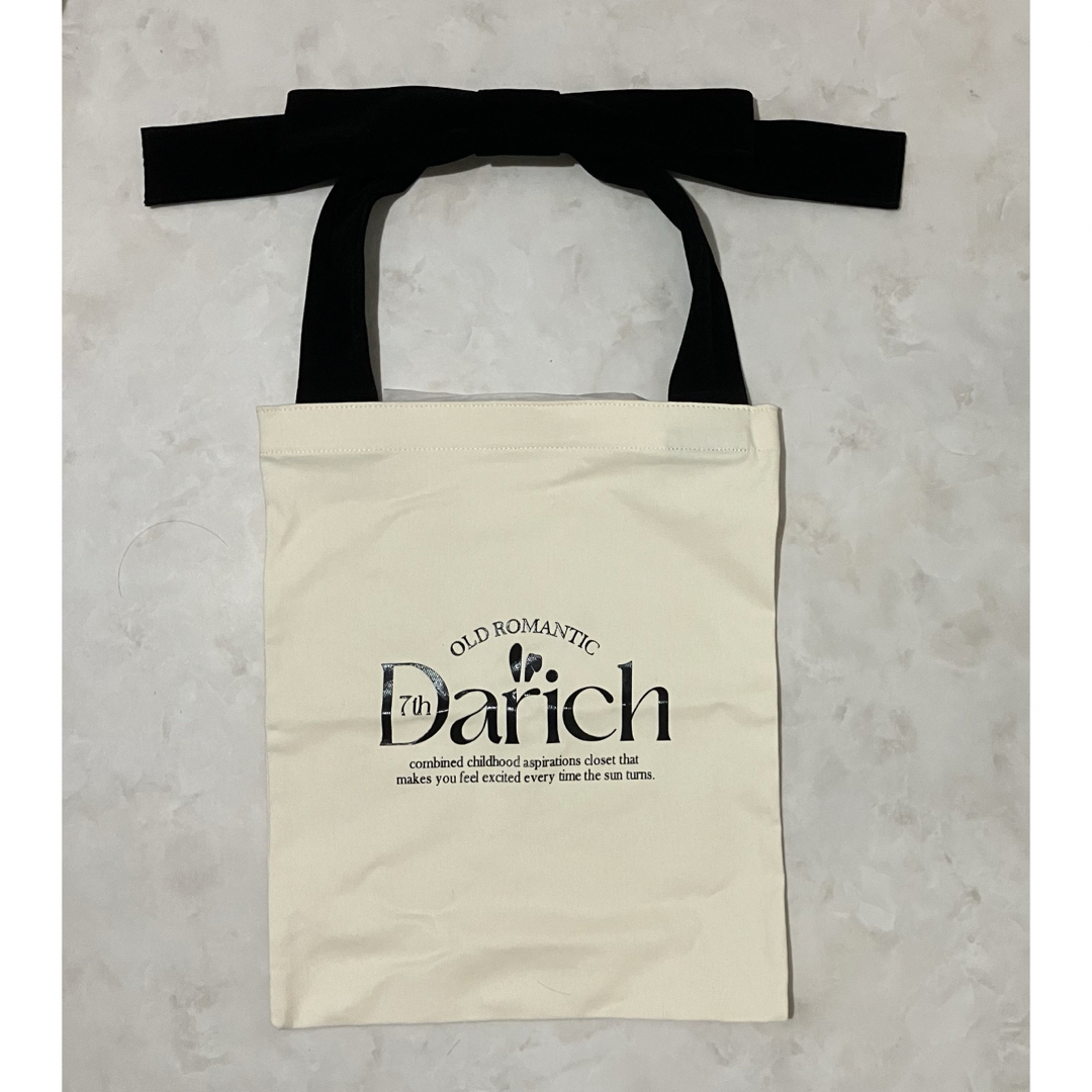 Darich - ダーリッチ ノベルティ ベロアリボントート 白の通販 Darich - ダーリッチ ノベルティ ベロアリボントート 白の通販
