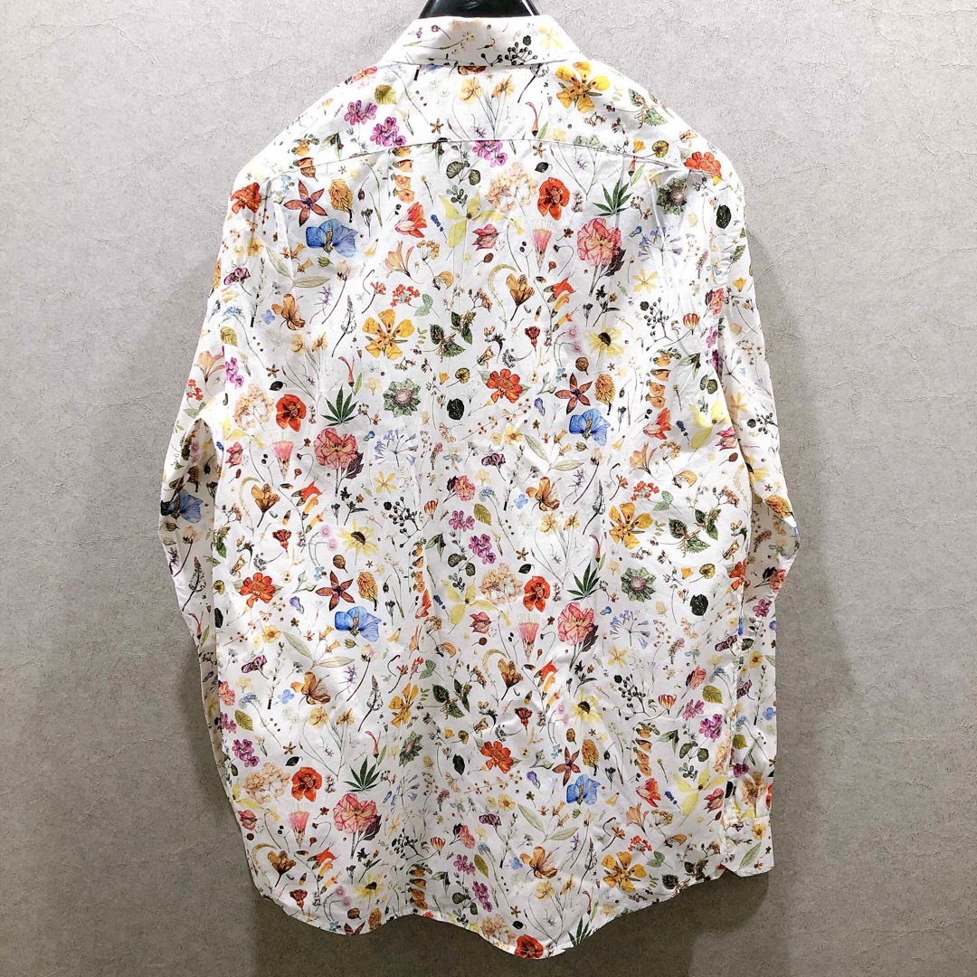 美品】ポールスミス 長袖シャツ 花柄 ホワイト系 Lサイズ 美品】ポールスミス 長袖シャツ 花柄 ホワイト系 Lサイズ