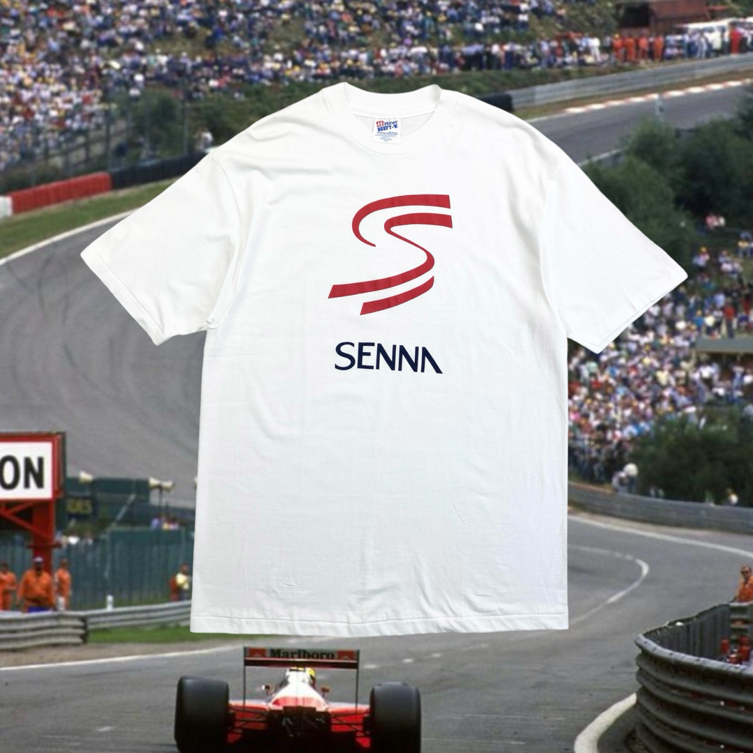 Hanes - 90s USA製 アイルトンセナ ヴィンテージTシャツ F1 Hanes - 90s USA製 アイルトンセナ ヴィンテージTシャツ F1