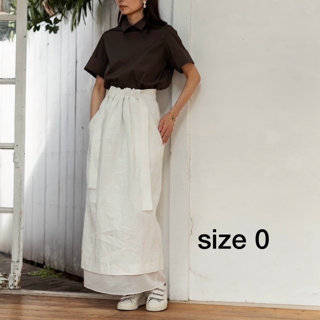 deres　squeeze linen skirt（white）サイズ0 レディースのスカート(ロングスカート)の商品写真