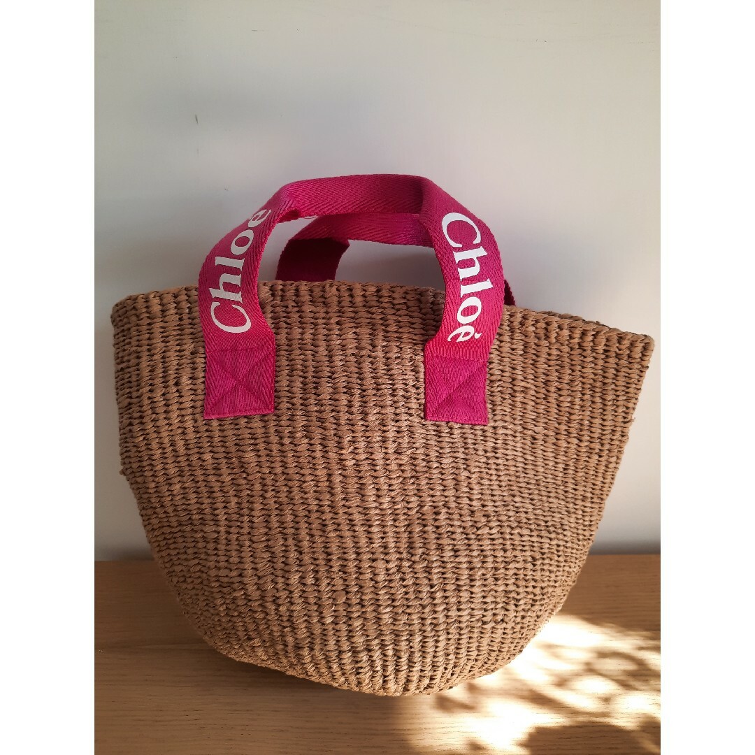 未使用】クロエ Chloe ラージバスケットバッグ Woodyリボン 未使用】クロエ Chloe ラージバスケットバッグ Woodyリボン