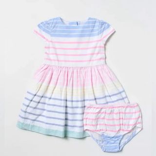 ラルフローレン(Ralph Lauren)のポロ　ラルフローレン　ストライプコットンオックスフォードドレス＆ブルマー(ワンピース)