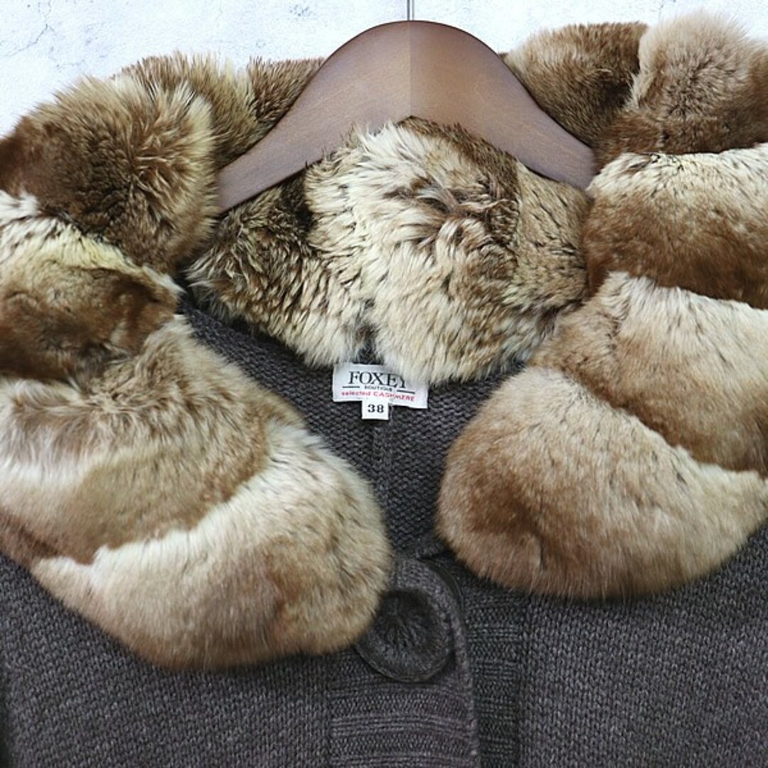 広尾店】美品 フォクシー FOXEY ファー付きカシミアロング 広尾店】美品 フォクシー FOXEY ファー付きカシミアロング