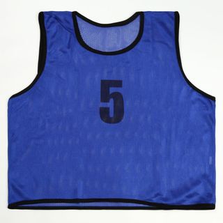 新品送料無料！練習・試合に女性-ジュニア用ビブス5番青ブルー(その他)