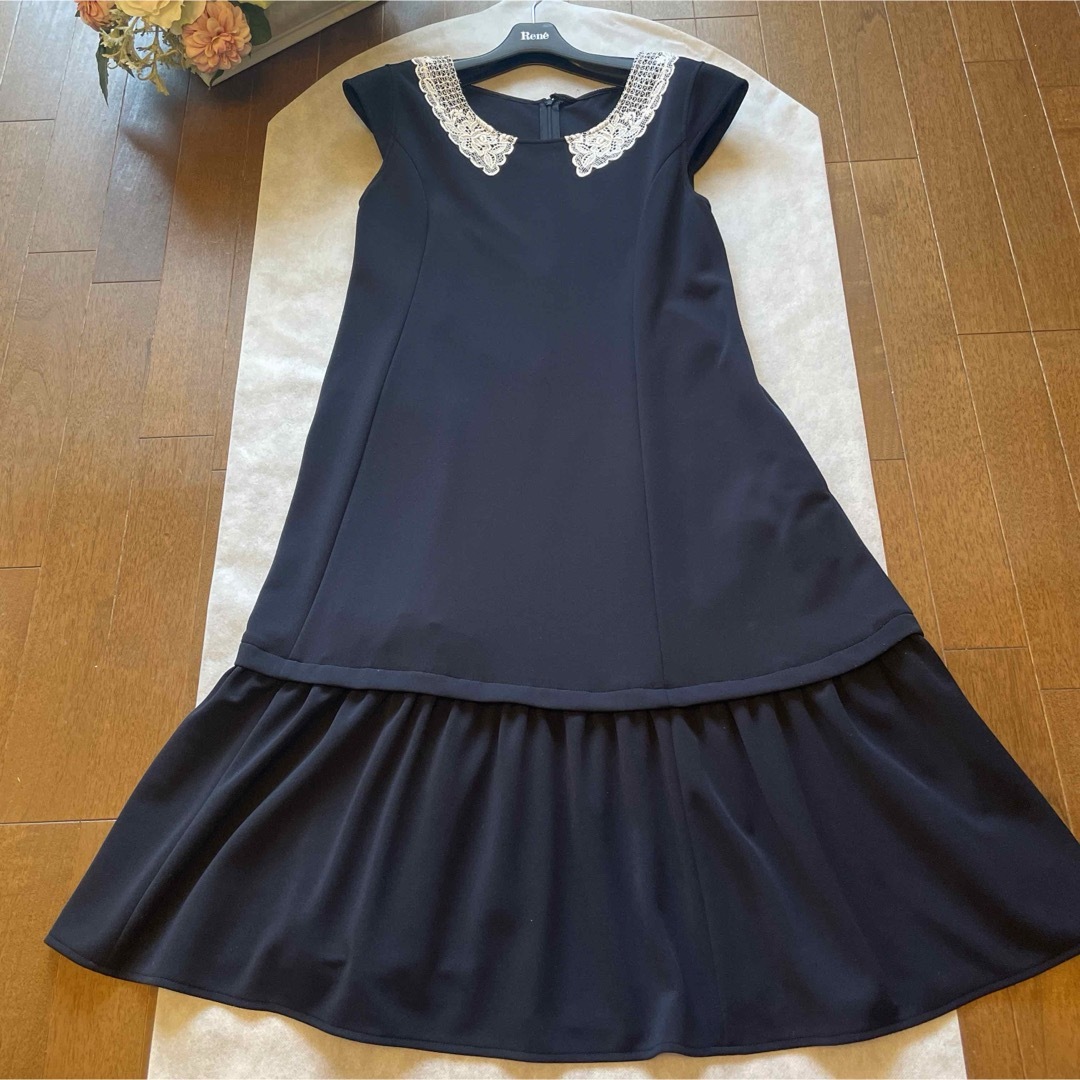 René - ♡ルネ rene♡ ネイビーワンピース 34の通販 by なっち René - ♡ルネ rene♡ ネイビーワンピース 34の通販 by なっち