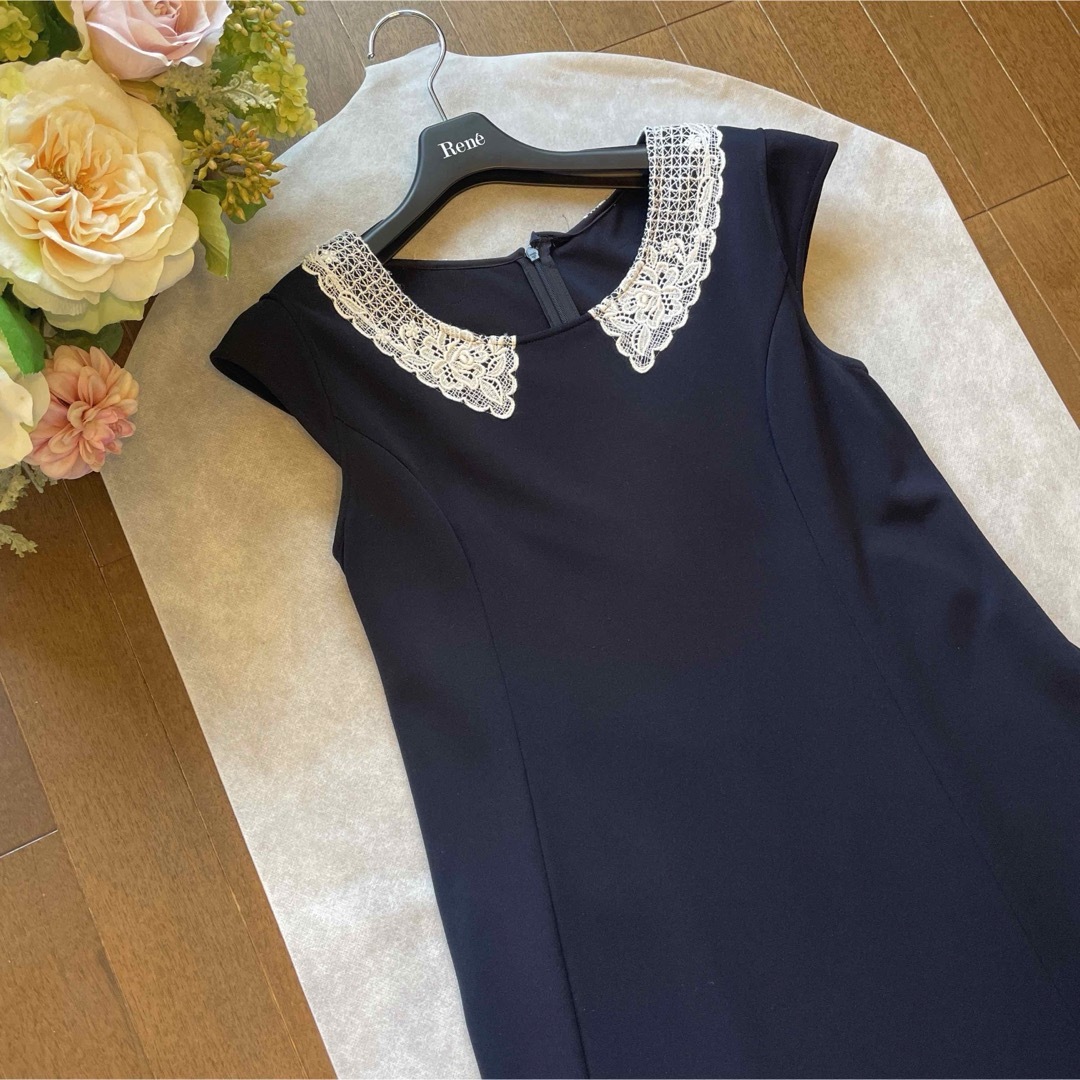 René - ♡ルネ rene♡ ネイビーワンピース 34の通販 by なっち René - ♡ルネ rene♡ ネイビーワンピース 34の通販 by なっち