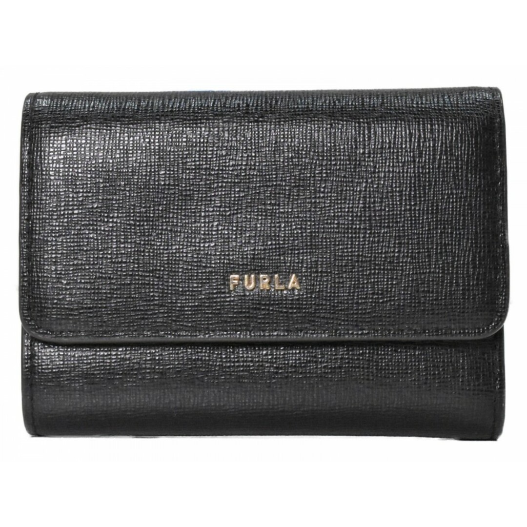 FURLA - 【中古品】FURLA コンパクトウォレット ブラック レザー FURLA - 【中古品】FURLA コンパクトウォレット ブラック レザー