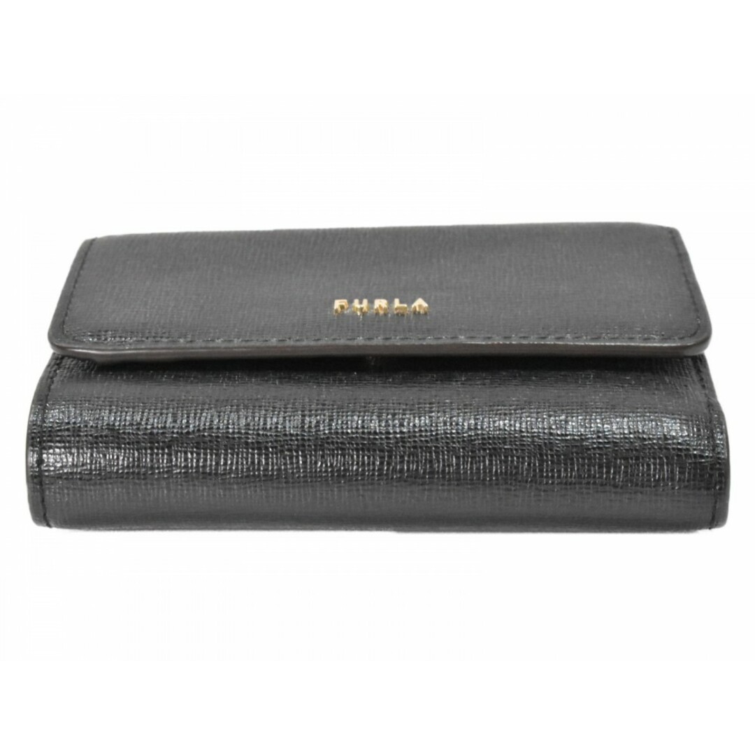 FURLA - 【中古品】FURLA コンパクトウォレット ブラック レザー FURLA - 【中古品】FURLA コンパクトウォレット ブラック レザー