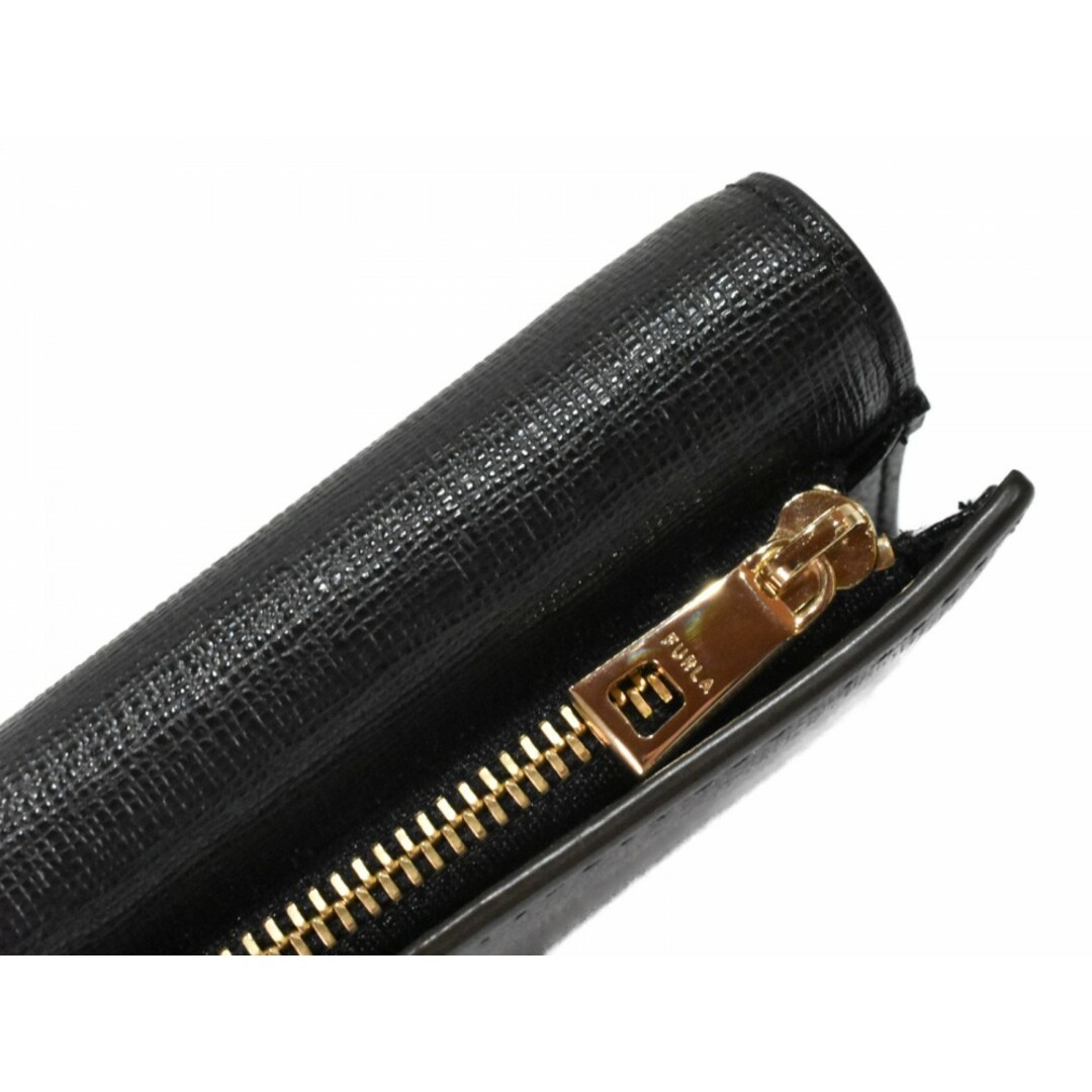 FURLA - 【中古品】FURLA コンパクトウォレット ブラック レザー FURLA - 【中古品】FURLA コンパクトウォレット ブラック レザー