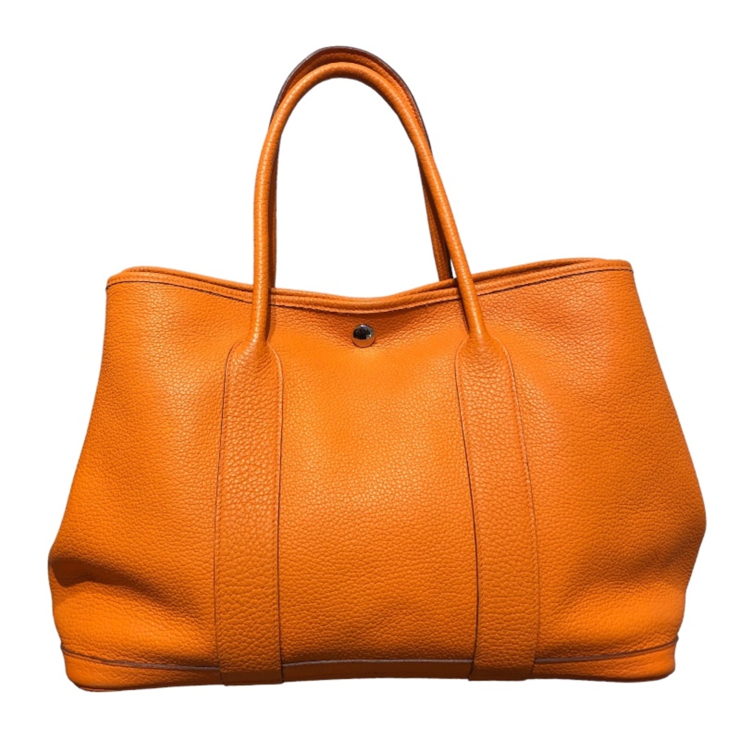 HERMES - 　エルメス HERMES ガーデンパーティPM □O刻印 オレンジ/SV金具 トゴ ユニセックス ハンドバッグ