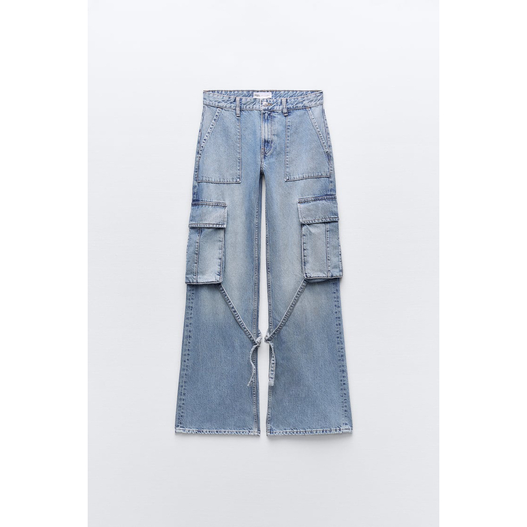ZARA - TRF カーゴ ミッドライズ デニムパンツの通販 by reuse ZARA - TRF カーゴ ミッドライズ デニムパンツの通販 by reuse