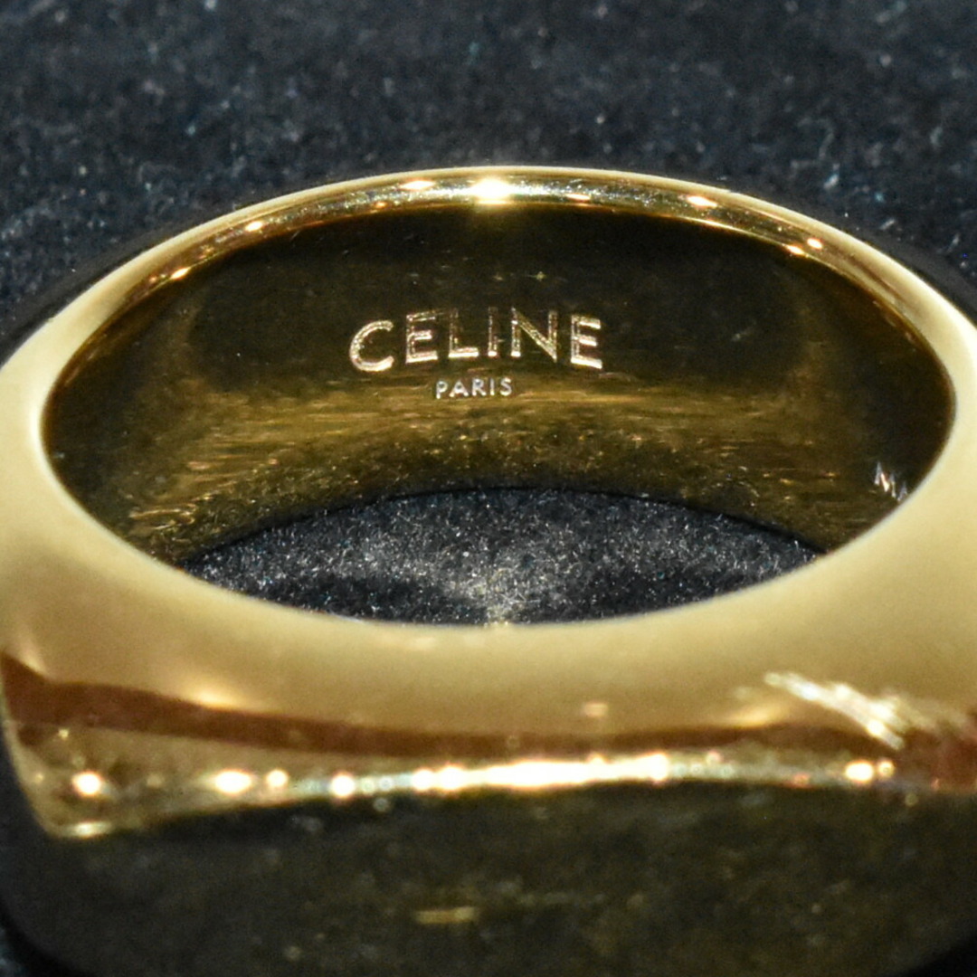 CELINE - CELINE セリーヌ スクエアリング メッキ YG イエロー CELINE - CELINE セリーヌ スクエアリング メッキ YG イエロー