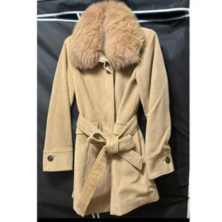 【美品】VICKY ウールロングコート フェイクファー付き 【美品】VICKY ウールロングコート フェイクファー付き