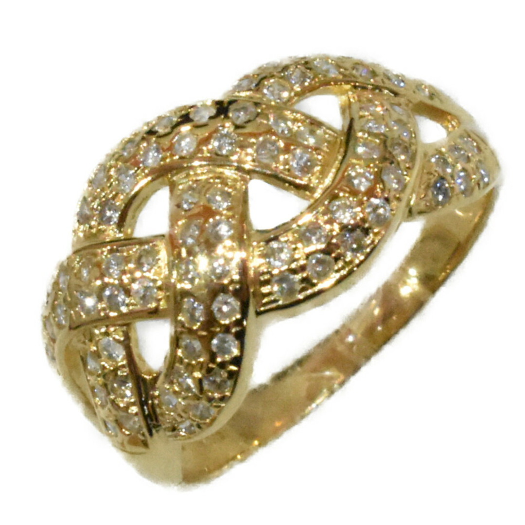 K18 デザインリング YG イエローゴールド ダイヤモンド 0.50ct K18 デザインリング YG イエローゴールド ダイヤモンド 0.50ct