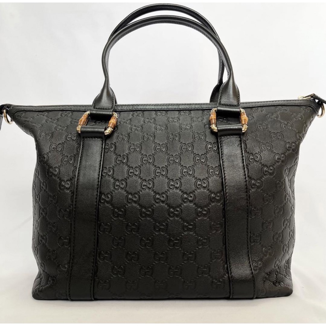 GUCCI - 希少美品 グッチ 2way トートバッグ シマ バンブー A4 GUCCI - 希少美品 グッチ 2way トートバッグ シマ バンブー A4