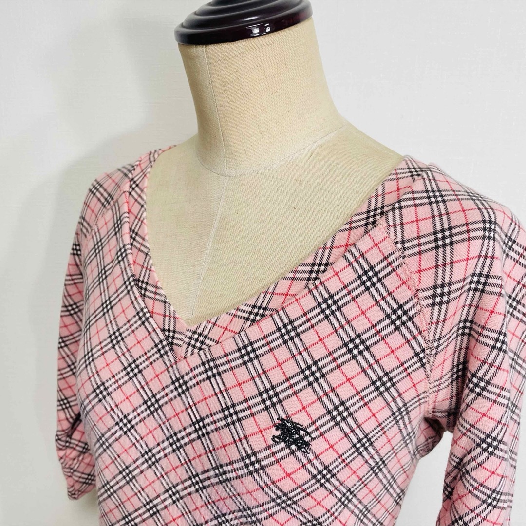 BURBERRY - バーバリー カットソー◎5分袖 ロンTピンクノバ BURBERRY - バーバリー カットソー◎5分袖 ロンTピンクノバ