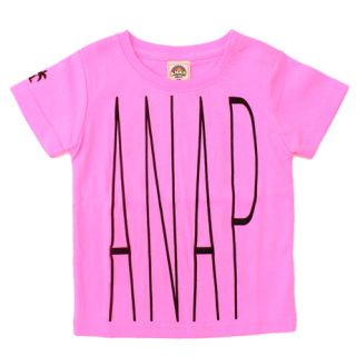 アナップキッズ(ANAP Kids)のANAP kids★細ロゴ ネオン Ｔシャツ ピンク(Tシャツ/カットソー)