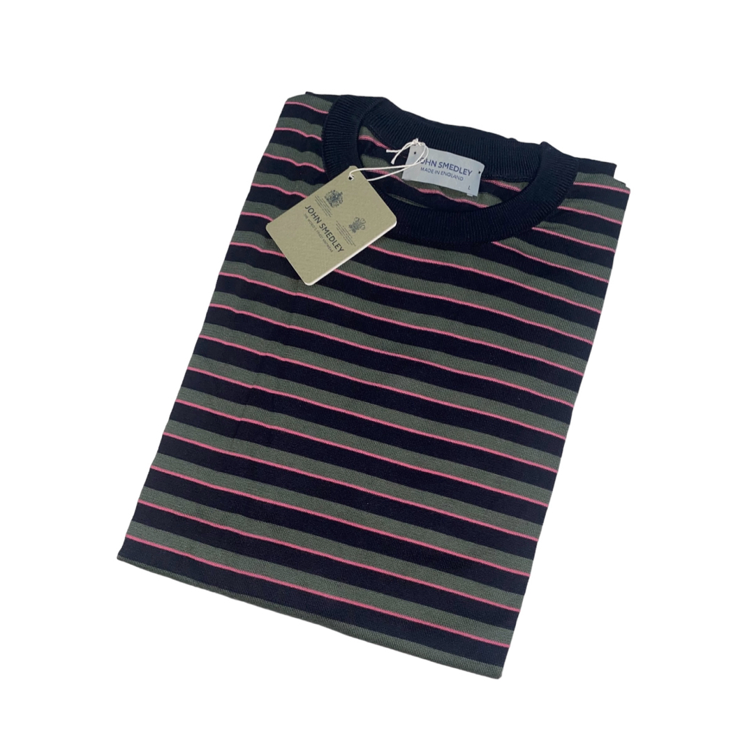 新品 JOHN SMEDLEY コットン30G ボーダー 半袖ニットTシャツ 新品 JOHN SMEDLEY コットン30G ボーダー 半袖ニットTシャツ